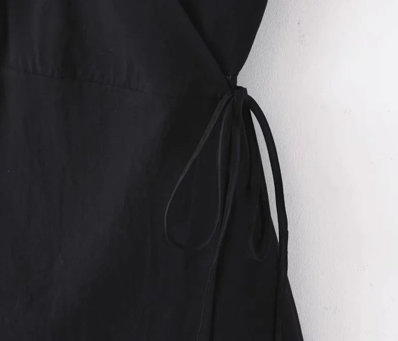 Women's V-neck short sleeve waist dress