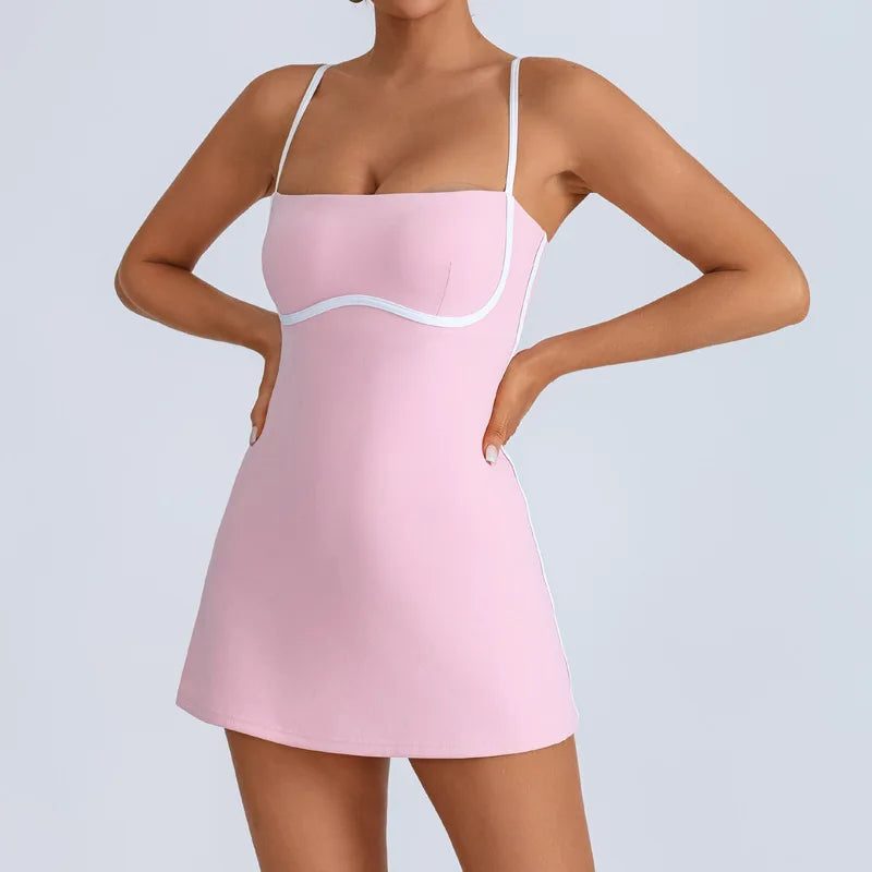 2025 New Women Yoga Jumpsuit Set Sexy Anti Glare One-Piece Jumpsuit Dance Ballet Sports Dress Gym Push up Running Tennis Sports