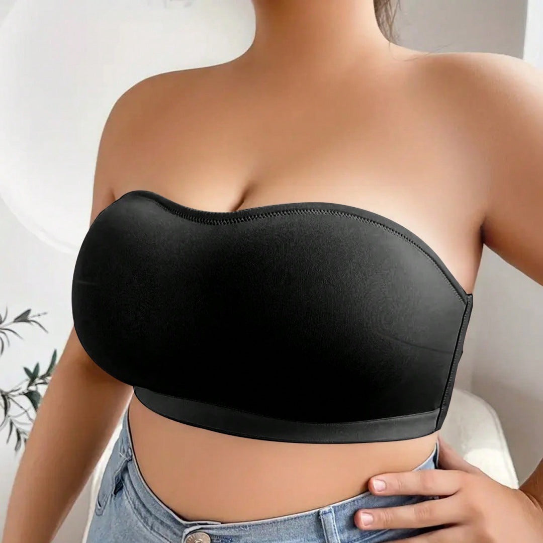 Sleek Strapless Side-closure Thin Bralettewire-free And Ultra-comfortable