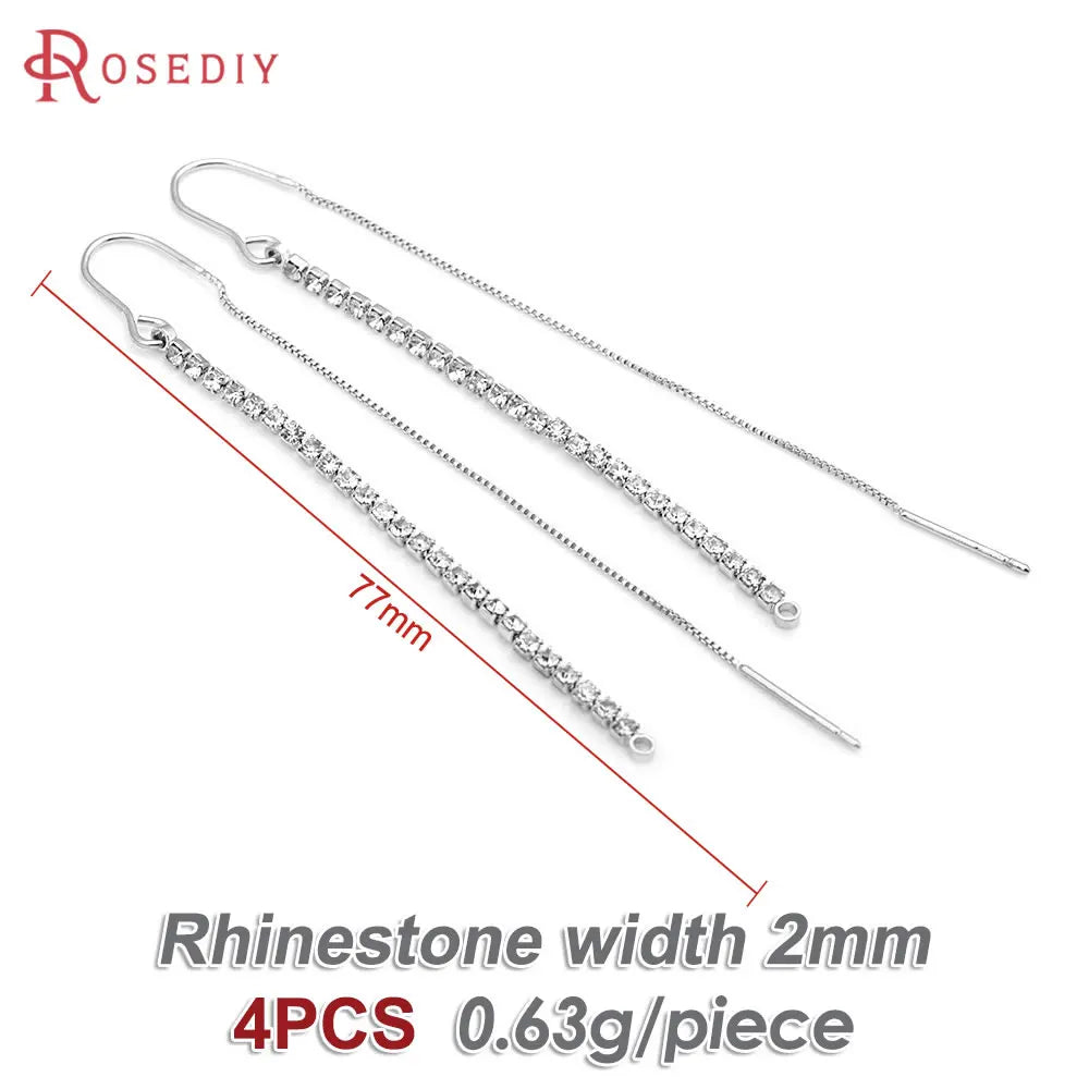 18K Gold Color Tassel Chain Stud Earring Line Connect Chain Women's Earrings High Quality Accessories Rosediy official-website