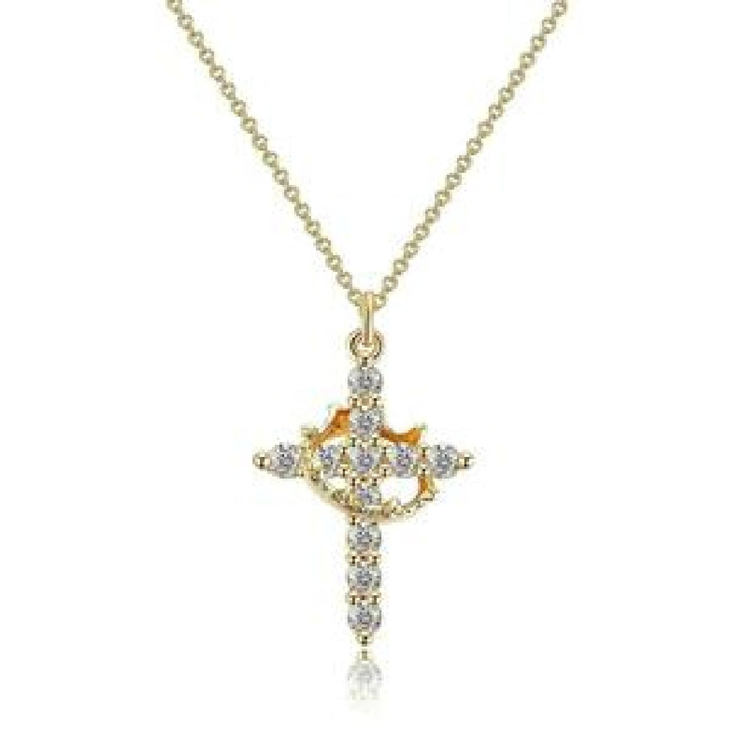 Christian Religious Symbola Drop Classic Crown & Cross Pendant Choker Easter Necklace For Women & Men & Girls Pretty Crown Cross Necklace For Daily Party Clothing Decor Trendy All-match & Exquisite Je