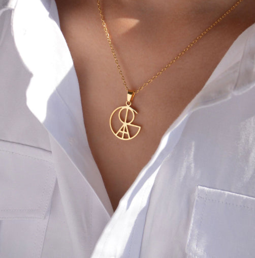 Letter Design Name Necklace Stainless Steel English Valentine Day Gift