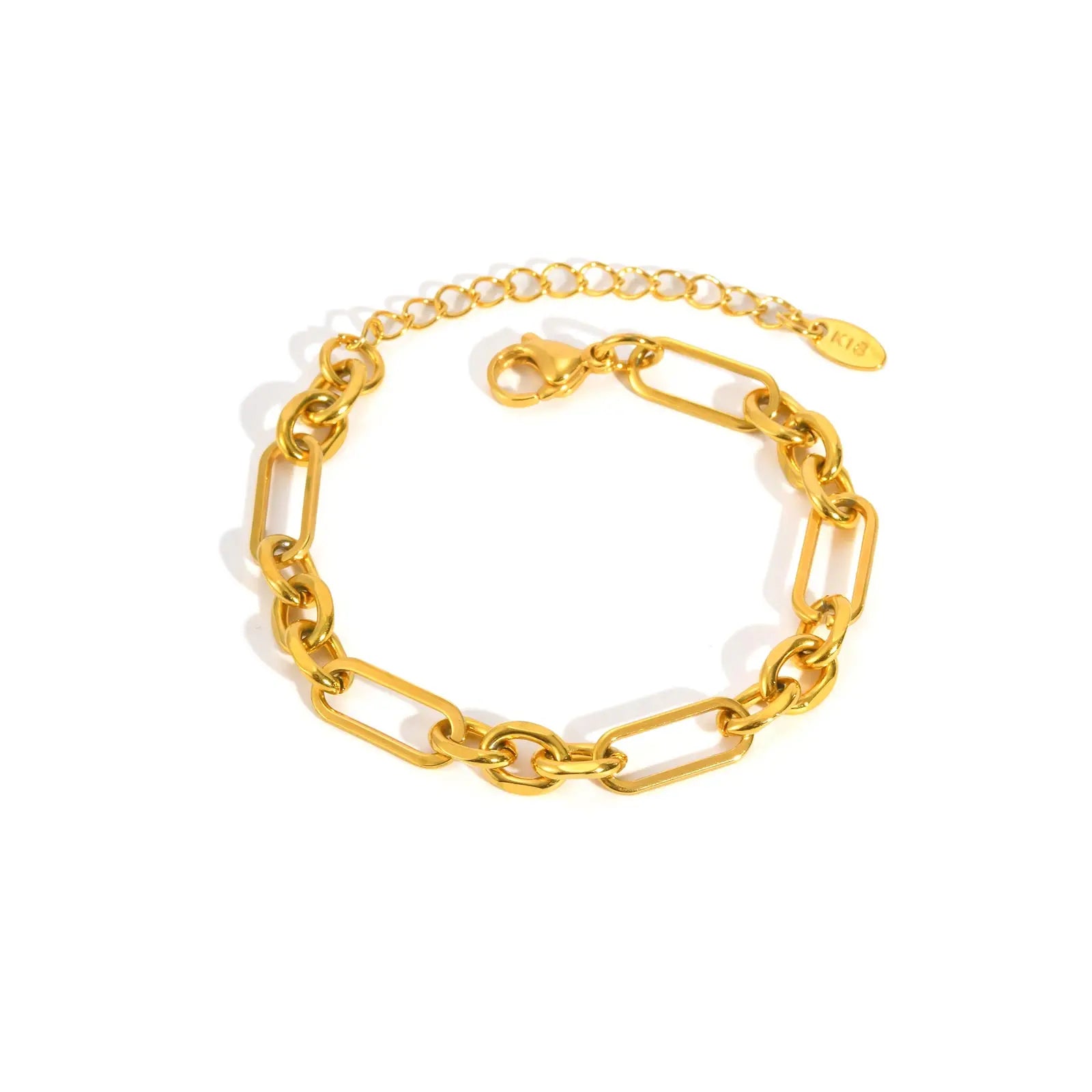 Stainless Steel Square Chain Bracelets,Women's Gold Plated Adjustable Bracelet,Geometric Jewelry Gift