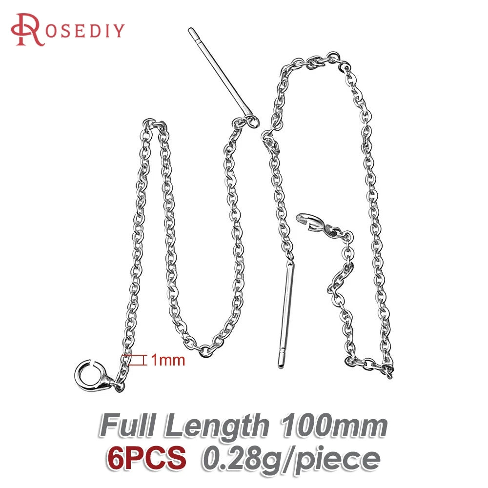 18K Gold Color Tassel Chain Stud Earring Line Connect Chain Women's Earrings High Quality Accessories Rosediy official-website