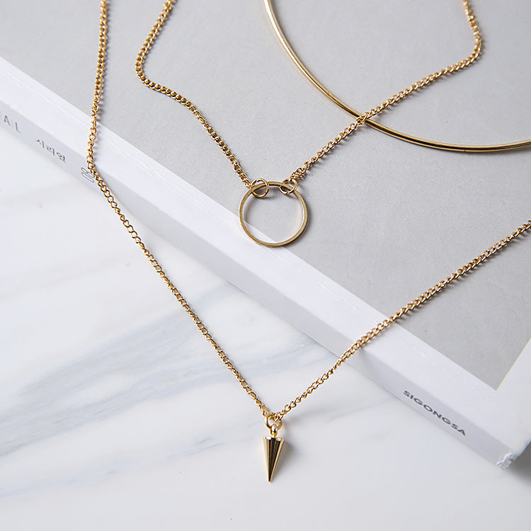 Korean Fashion Multideck Design Long Necklace Joker Simple Collarbone Kolye For Women Party Accessories