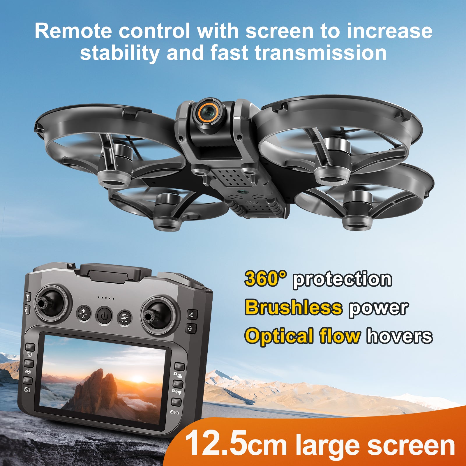 S156 Brushless Drone With Remote Control And Screen, Racing Drone For Aerial Photography, HD Quadcopters With Optical Flow Positioning