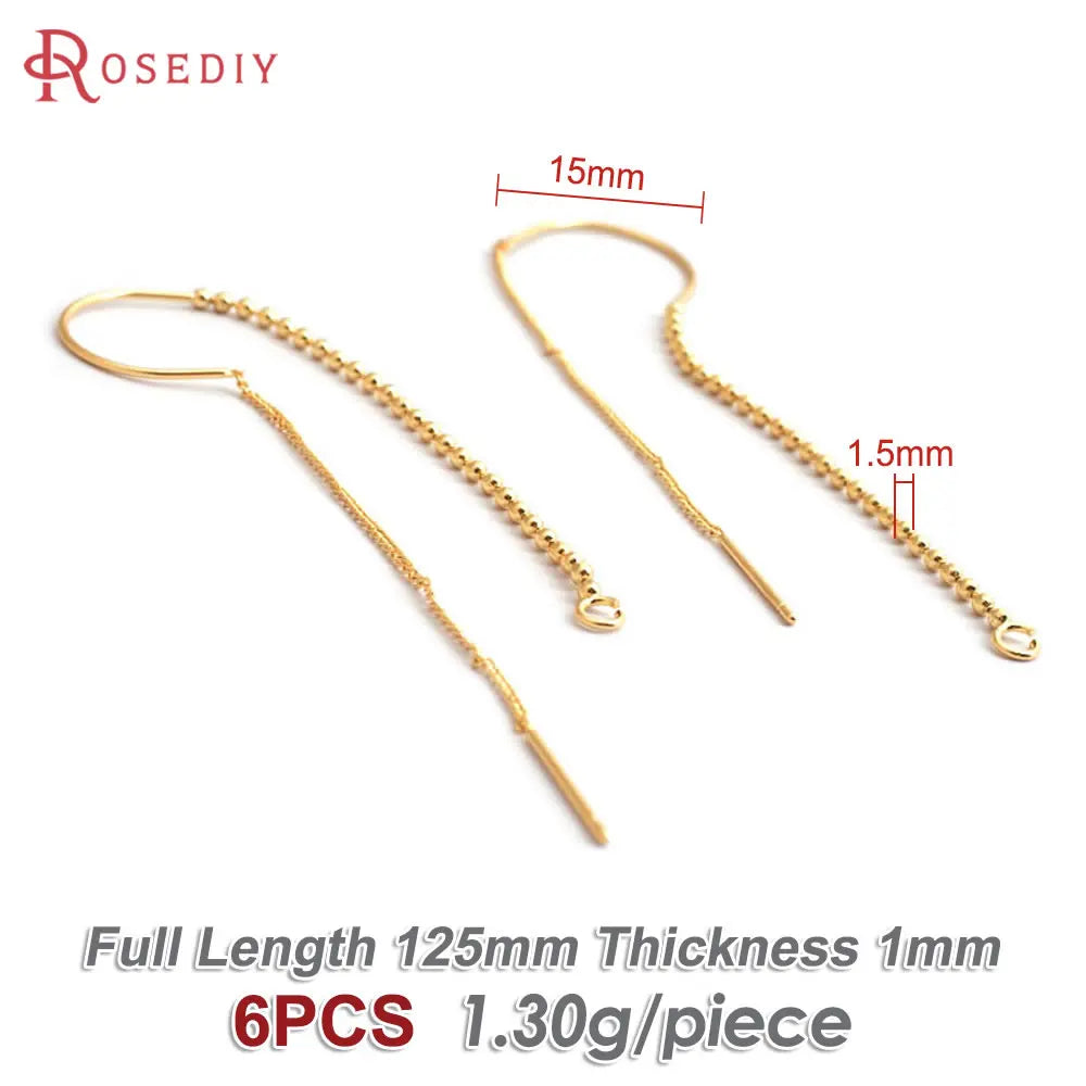 18K Gold Color Tassel Chain Stud Earring Line Connect Chain Women's Earrings High Quality Accessories Rosediy official-website