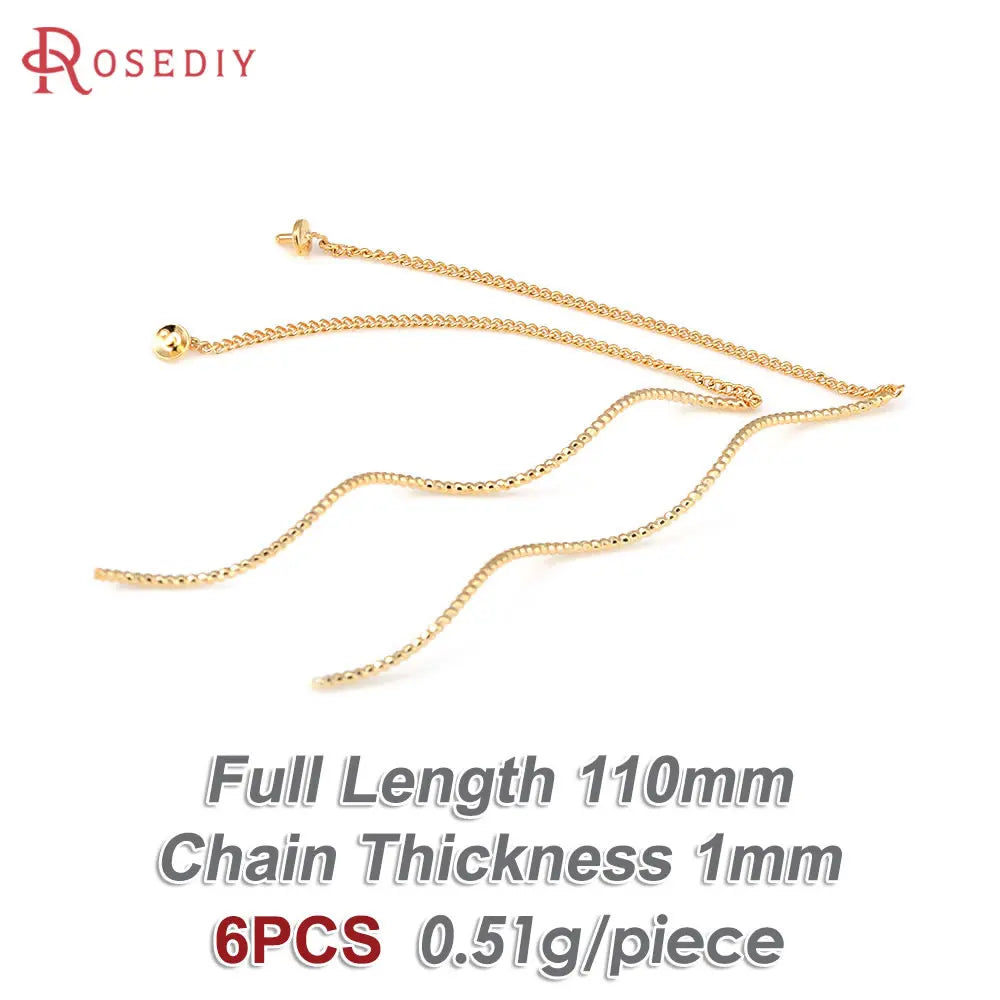 18K Gold Color Tassel Chain Stud Earring Line Connect Chain Women's Earrings High Quality Accessories Rosediy official-website