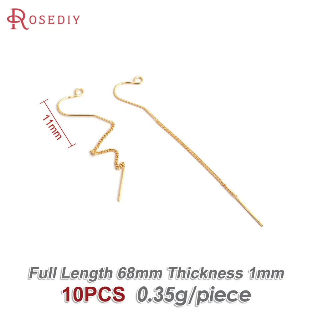 18K Gold Color Tassel Chain Stud Earring Line Connect Chain Women's Earrings High Quality Accessories Rosediy official-website