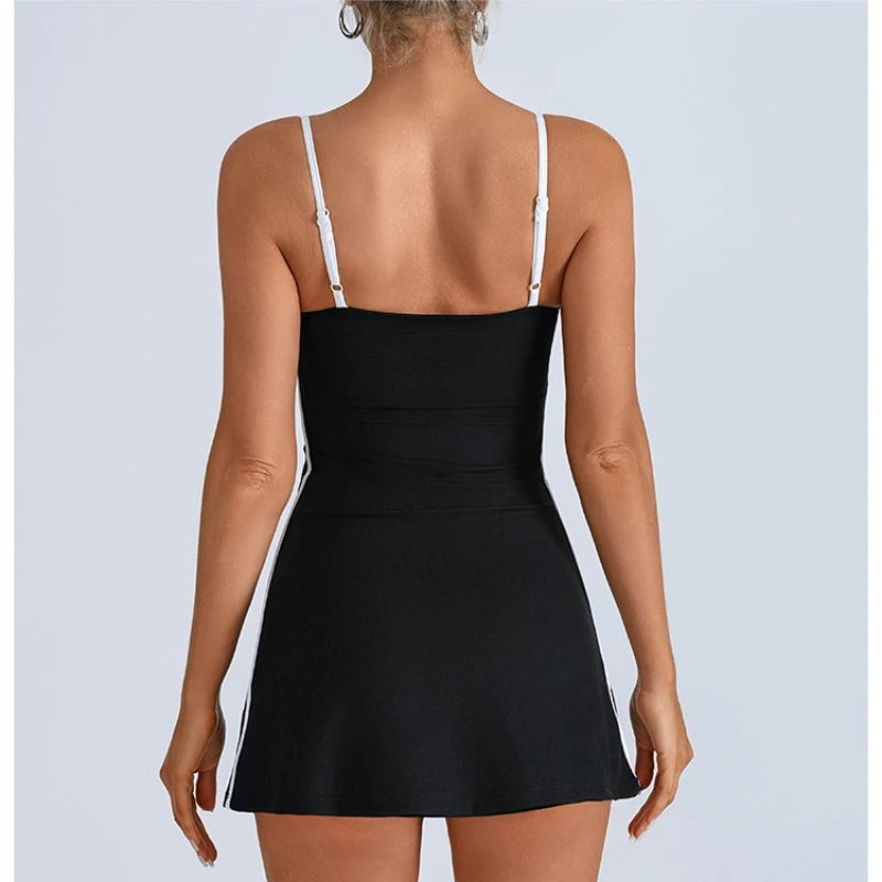 2025 New Women Yoga Jumpsuit Set Sexy Anti Glare One-Piece Jumpsuit Dance Ballet Sports Dress Gym Push up Running Tennis Sports