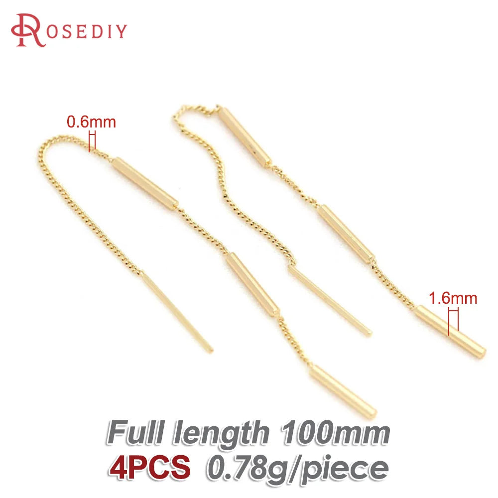 18K Gold Color Tassel Chain Stud Earring Line Connect Chain Women's Earrings High Quality Accessories Rosediy official-website