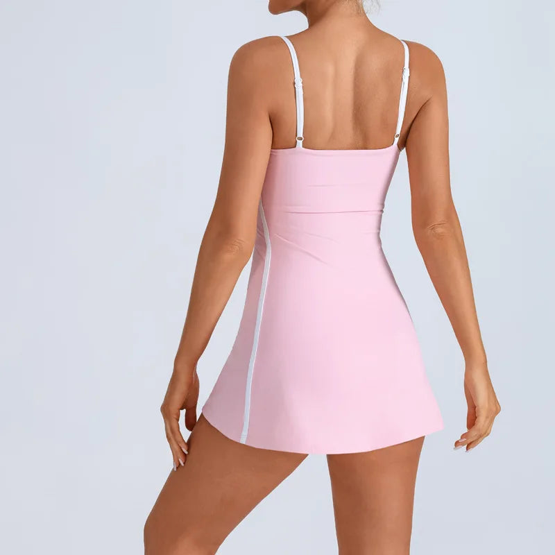 2025 New Women Yoga Jumpsuit Set Sexy Anti Glare One-Piece Jumpsuit Dance Ballet Sports Dress Gym Push up Running Tennis Sports