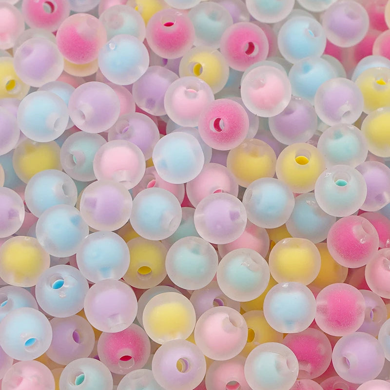8/10/12/14/16MM 20/30/50Pcs/Bag Acrylic Matte/Transparent/Color-coated Medium Beads Loose Spacer Beads For DIY Jewelry Making